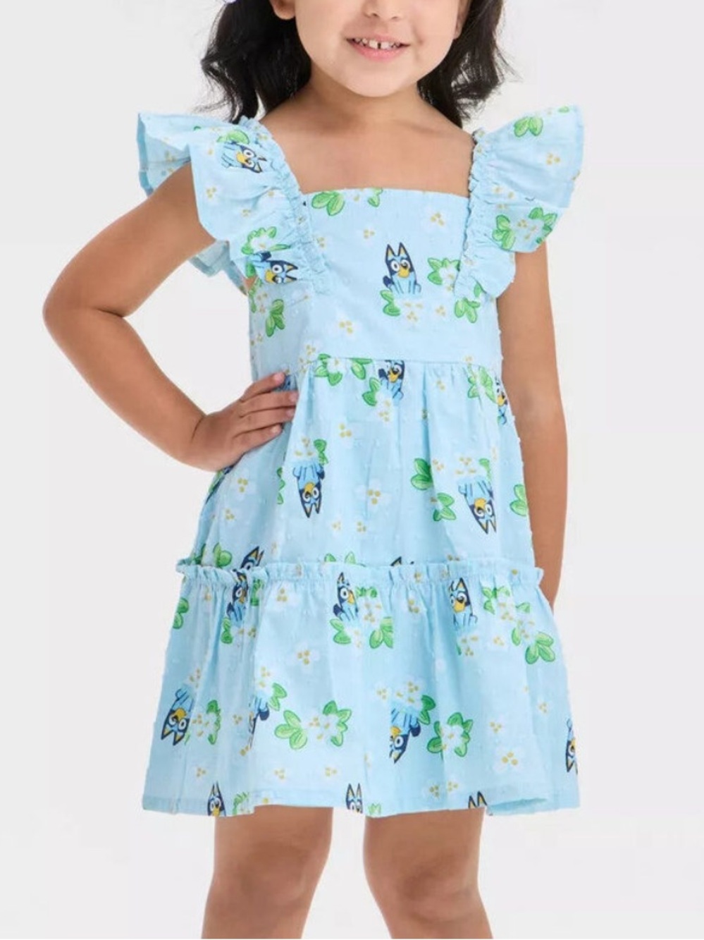 Bluey Kids Ruffle Flutter-Sleeve Dress NOWT (2T)